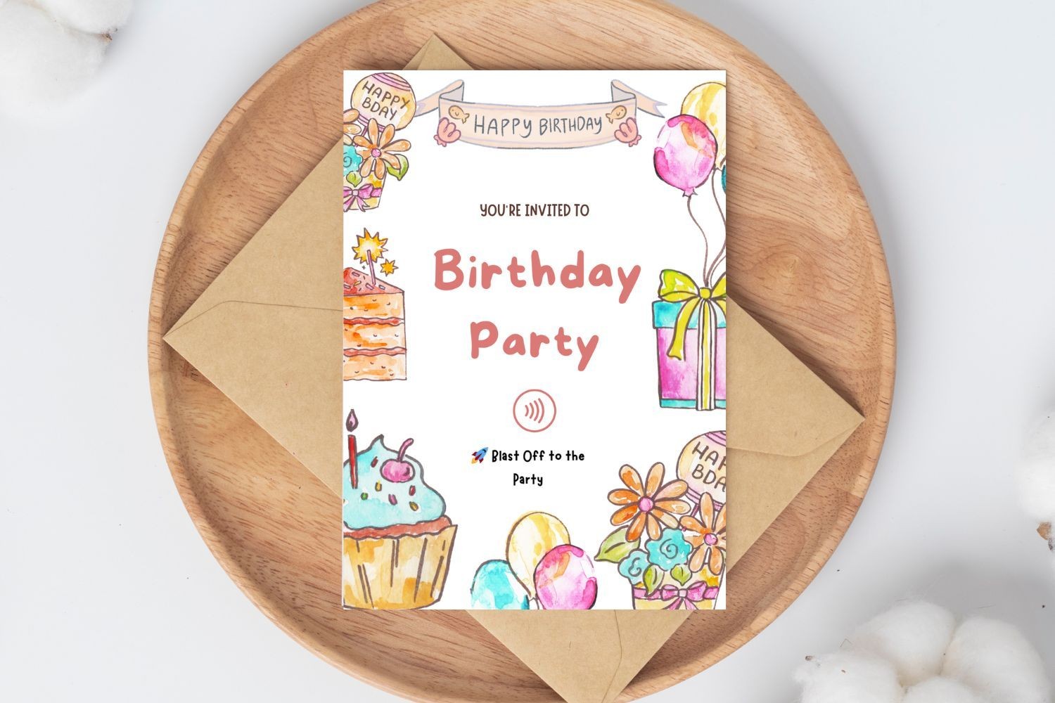 Pastel Party Sweets — NFC Birthday Invite