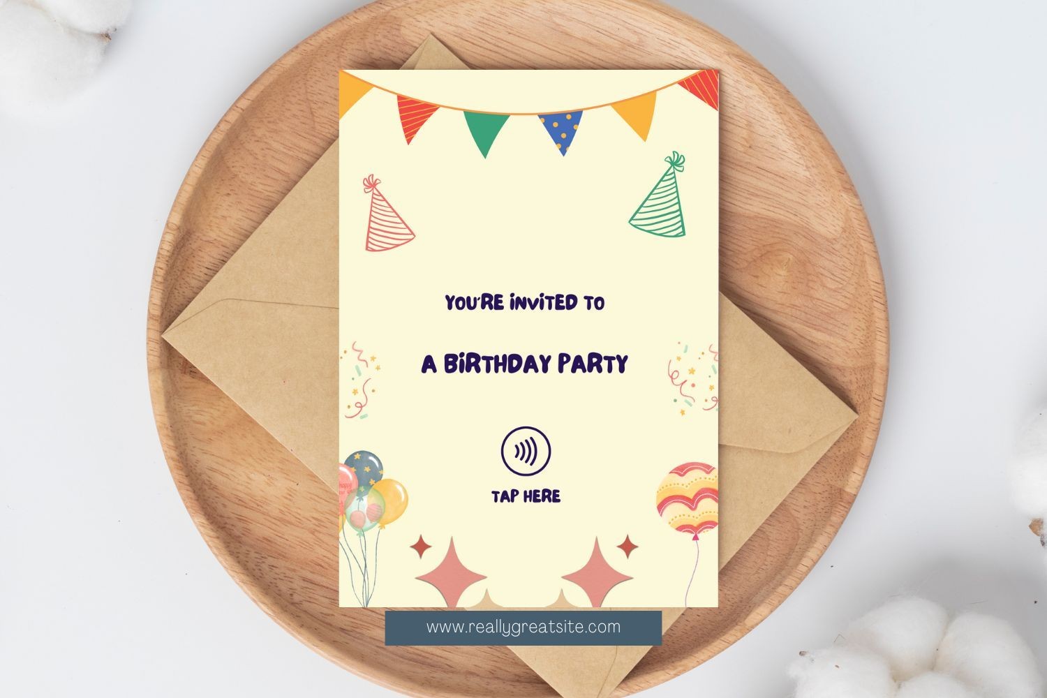 Bunting Bash — NFC Birthday Invite